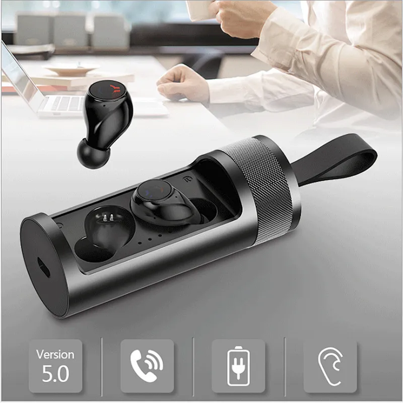 BQB Aluminium alloy  Wireless Headphones Stereo 5.0 Mini Earphone In-ear TWS Rotate headphone