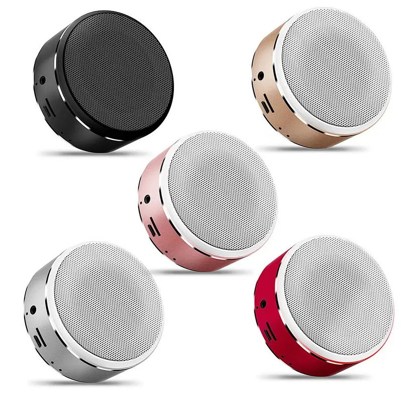 MIni Portable Round Woofer Aluminum Alloy Stereo Wireless Bluetooth Speaker