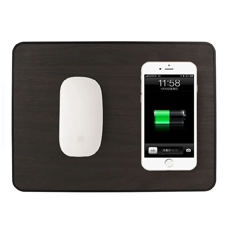 Universal Pu Leather QI Wireless Charger Mouse Pad