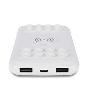 8000mah Antiskid Suction Cup Power Bank Wireless Charger