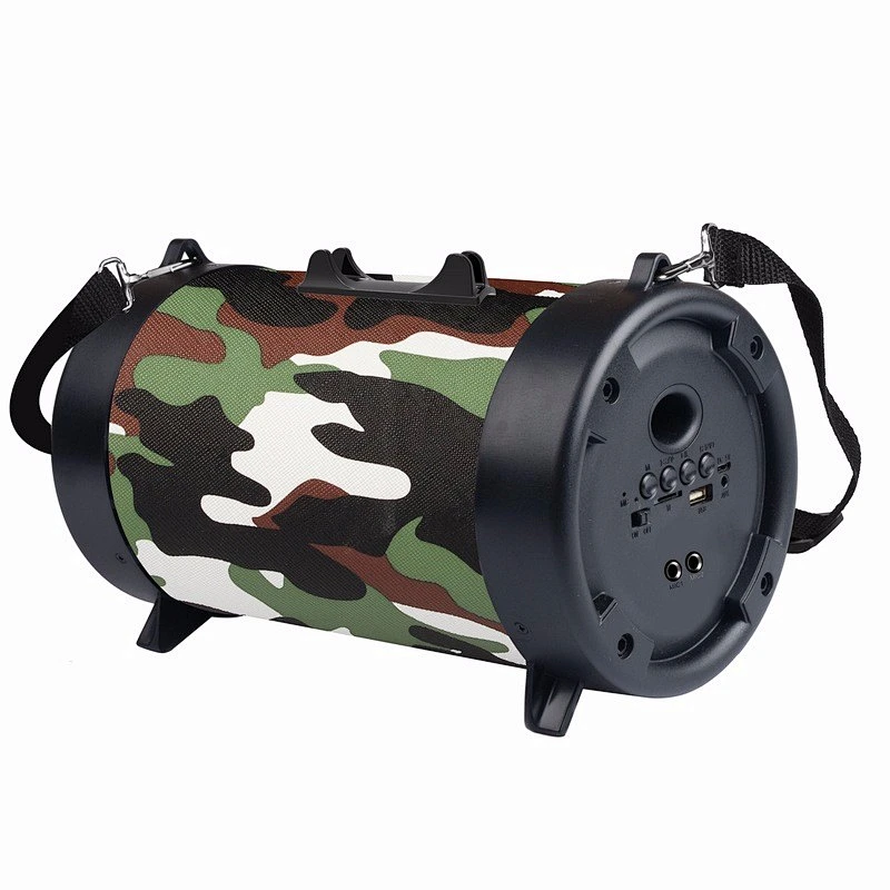 Blue Tooth Sound FM PU Leather Light Cylinder Graffiti 10W Radio Wireless Speaker