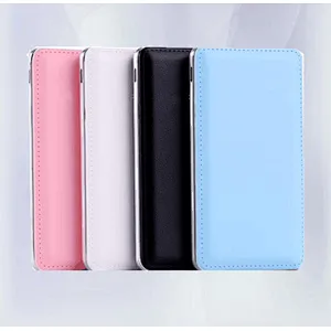 10000mah 2 USB port ultrathin PU leather portable power bank
