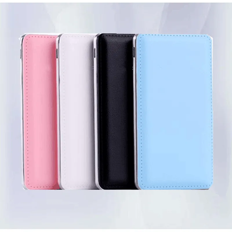 10000mah 2 USB port ultrathin PU leather portable power bank