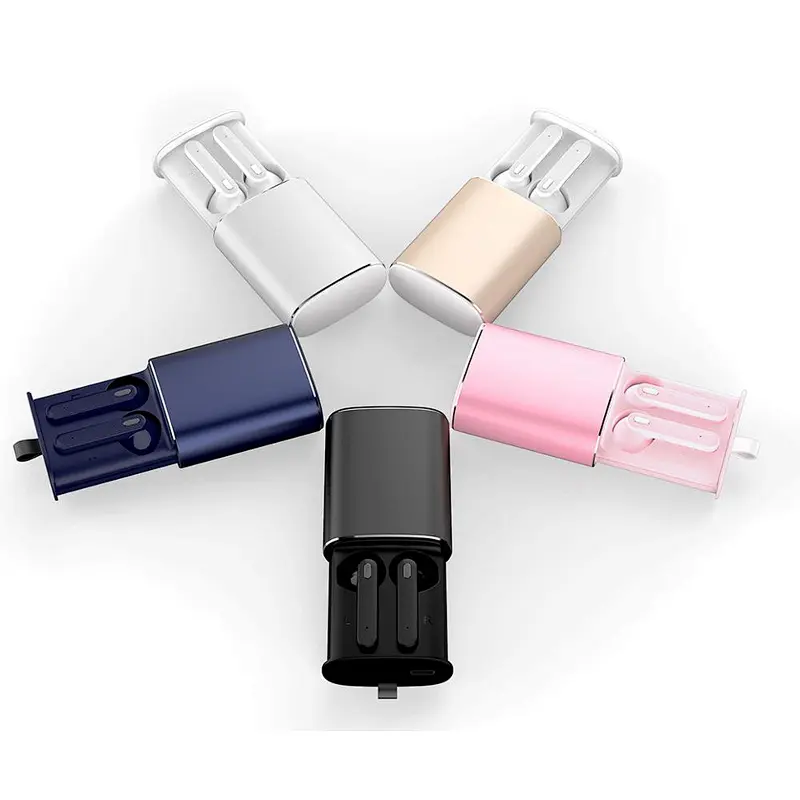 portable voice control rechargeable stereo 5.0 earpiece earphones mini turely headphones