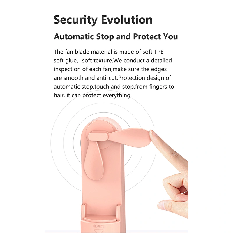 3 blocks No noise 2 in 1 Portable Mini USB handle Bladeless Fans