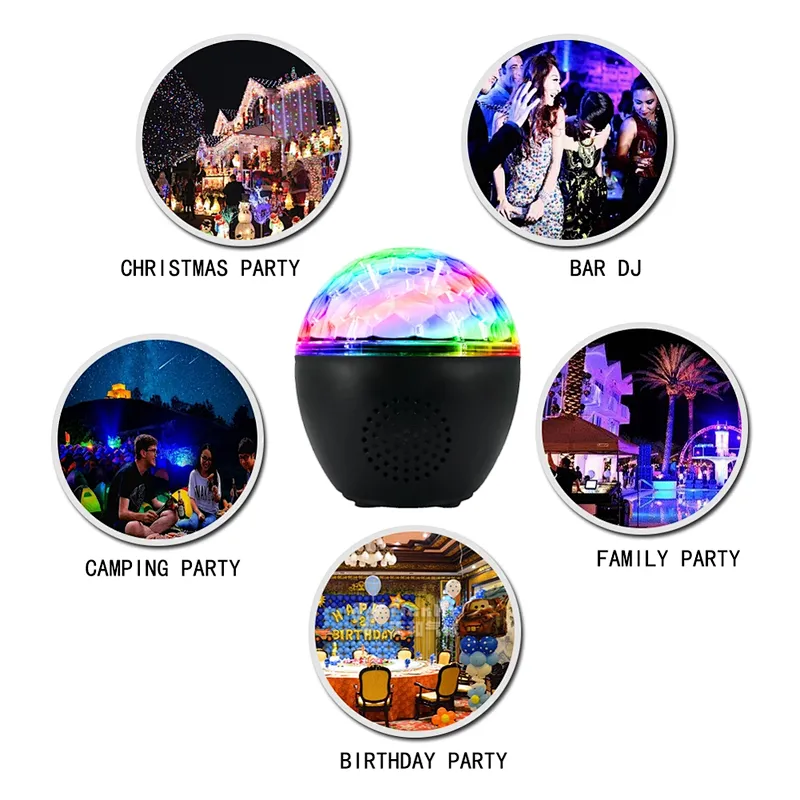 Hot Sale Wireless LED Remote Control Round Bluetooth RGB Speaker