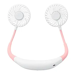 Wholesale Portable Hand Free Rechargeable Battery Operated Usb Mini Fan Air Cooler Hanging Neck Fan