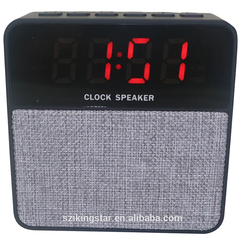 LCD screen amplifier portable stereo wireless fabric clock speaker