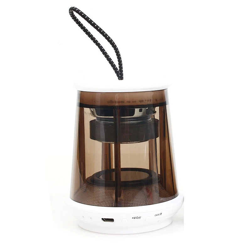 TWS Mini Portable Transparent  Audio Player Wireless BT Bluetooth Led light Speaker