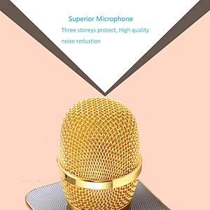Promotion gifts children toys gifts stereo loudspeaker handheld led light microphone party supplies bluetooth karaoke speaker