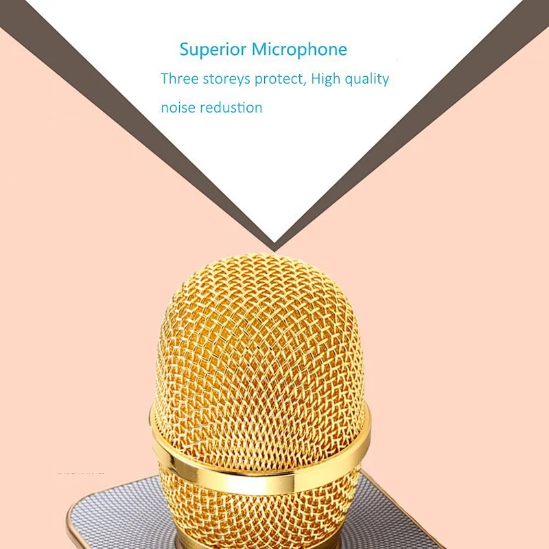 Promotion gifts children toys gifts stereo loudspeaker handheld led light microphone party supplies bluetooth karaoke speaker