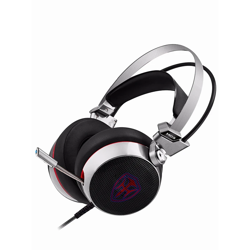 Noise cancelling led light gamer headphones headset microphone