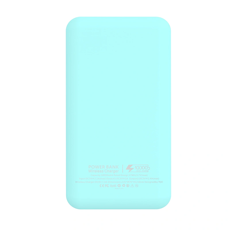 Custom 8000mah Phone Charger Digital LED Display 3 Cables Wireless Charger Qi Powerbank