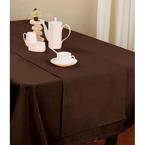 wholesale cheap macrame simple rectangle  polyester faux silk table cloth for wedding