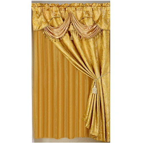 wholesale cheap fancy yarn dyed  jacquard rod valance window curtain for living room