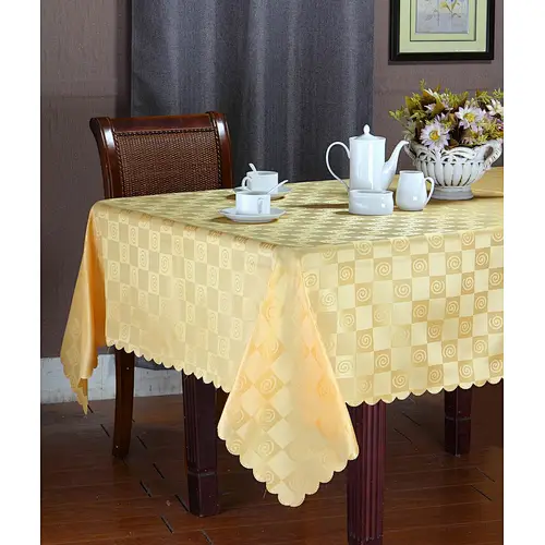 wholesale cheap macrame simple design rectangle luxury polyester damask table cloth