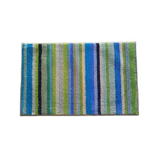 wholesale anti-slip microfiber stripe woven bath floor mat