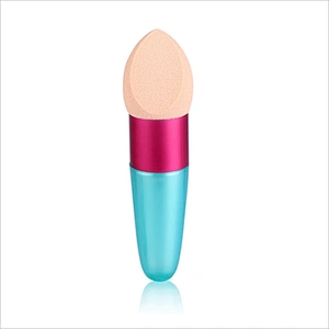 2021 Hot Selling Wholesale Reusable Private Label Makeup Sponge Pen Shape Aluminum Body Sponge Pen