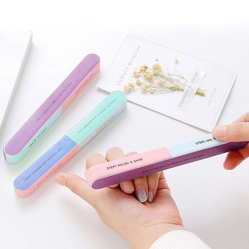 OEM cheap price Buffer Block Nail Buffering Files 7 Steps private label two colors nail file with logo