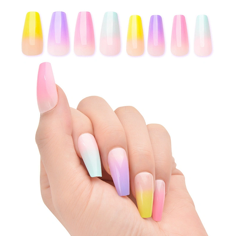 Hot Sale New Design Artificial Fingernails Fake Nails French Style Colorful Extra Lon Fake Nails Long Artificial Nails