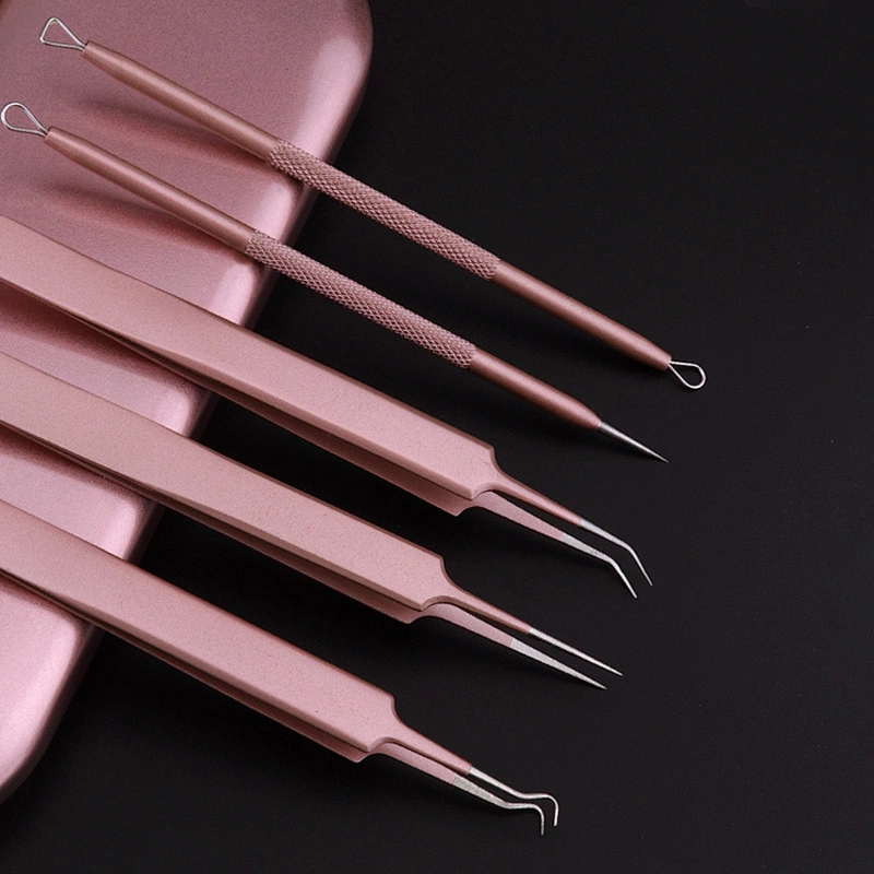 High Quality Durable Using Various  Rose Gold Acne Blackhead Needle Pen Tool Makeup Set