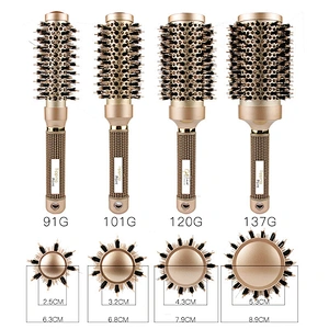 Blowout Round Hair Brush with Boar Bristles for Blow DryingStraightening Styling Shoulder Length Hair Wavy or Loose Curls