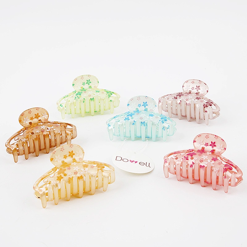 Wholesale Flower Pattern Hair Clips Light Color Hair Accessories Double Comb Hair Claw