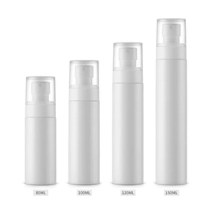 fancy clear flat shoulder plastic bottle 80ml/100ml/120ml clear plastic bottle with stopper and cap