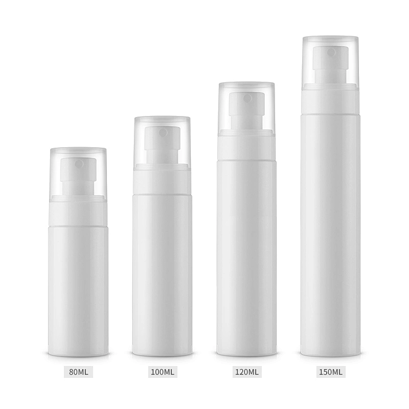 fancy clear flat shoulder plastic bottle 80ml/100ml/120ml clear plastic bottle with stopper and cap