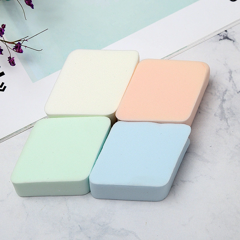 Unique Design Hot Sale 4pcs White Blue Pink Light Green Puff Classic Diamond-shaped Puff Set