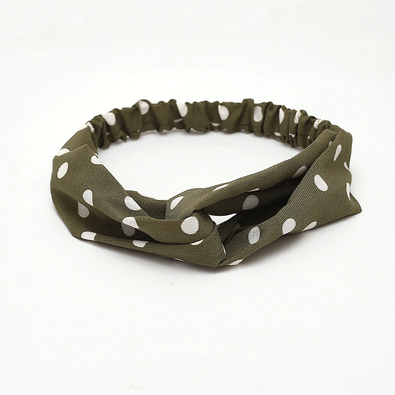Women Hair Accessories Wave Point Headbands Cross Knot Elastic Hair Bands Girls Makeup HeadBand