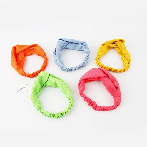 New design Korean new hair accessories color match color satin cross wide headband for women