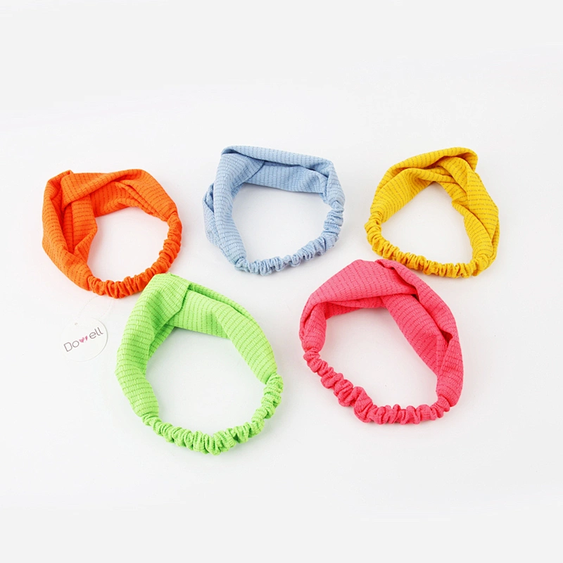 New design Korean new hair accessories color match color satin cross wide headband for women