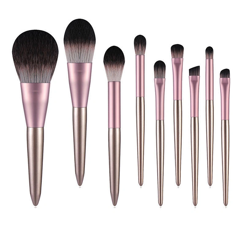 9 pcs Cosmetic Brushes Set for Foundation Powder Concealers Eye Shadows Eyebrow