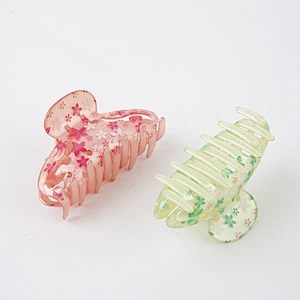 Wholesale Flower Pattern Hair Clips Light Color Hair Accessories Double Comb Hair Claw