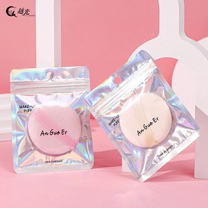 Custom Puff Pink Beige Purple Diamete 10 Centermeter Cotton Puff Microfibre Makeup Sponge Box Set