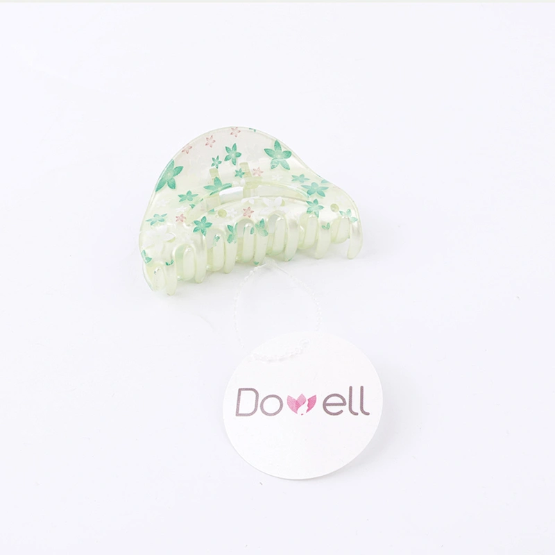 Flower Pattern Light Color Half-moon-shaped Big Hair Accessories For Women And Girls Hair Claw