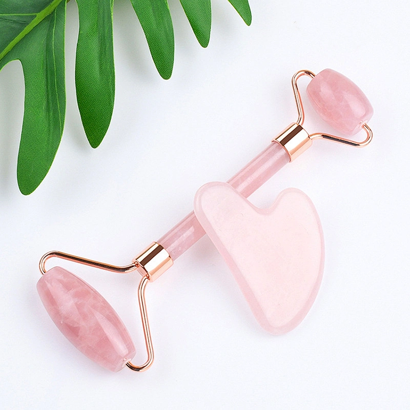 ade Roller and Gua Sha Face Roller Facial Beauty Roller Skin Care Tools BAIMEI Rose Quartz Massager for Face Eyes Neck and So On