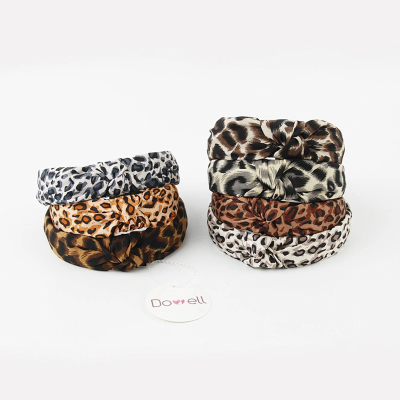 Wholesale custom headbands leopard print headband makeup hair band for women girls