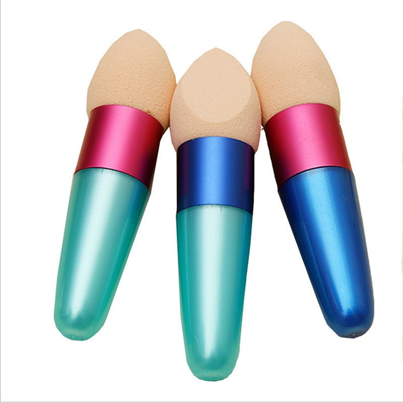 2021 Hot Selling Wholesale Reusable Private Label Makeup Sponge Pen Shape Aluminum Body Sponge Pen