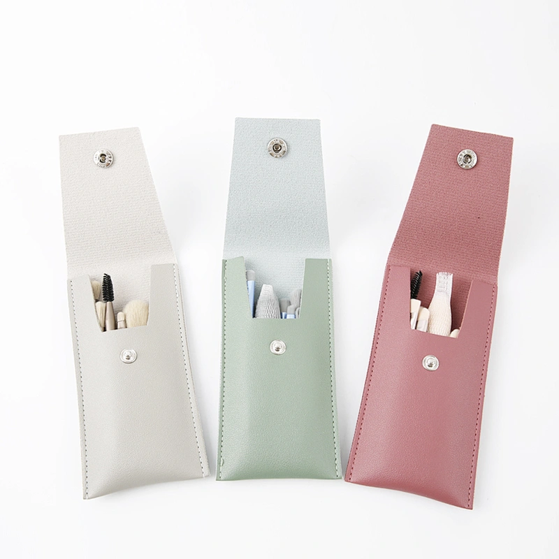 8pcs Mini Travel Portable Soft Makeup Brush Set With PU Bag