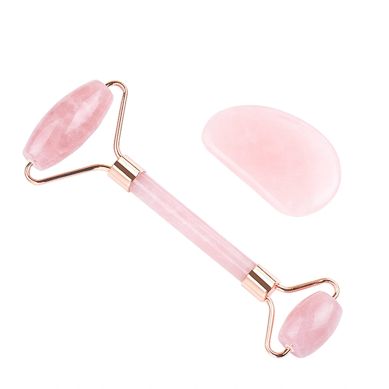 ade Roller and Gua Sha Face Roller Facial Beauty Roller Skin Care Tools BAIMEI Rose Quartz Massager for Face Eyes Neck and So On