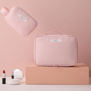 Costom Logo Promotional Makeup Bag Travel Toiletry Bag Organizer Untransparent  Cometic Bag Private Label Cu