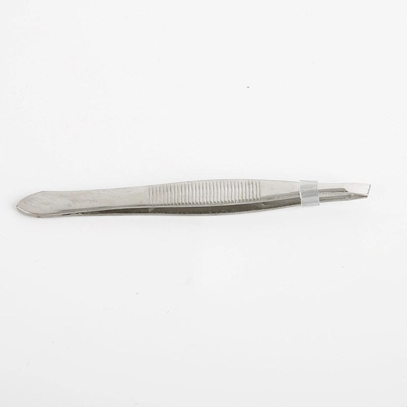 Wholesale stainless steel eyebrow tweezers customized color slanted tweezers