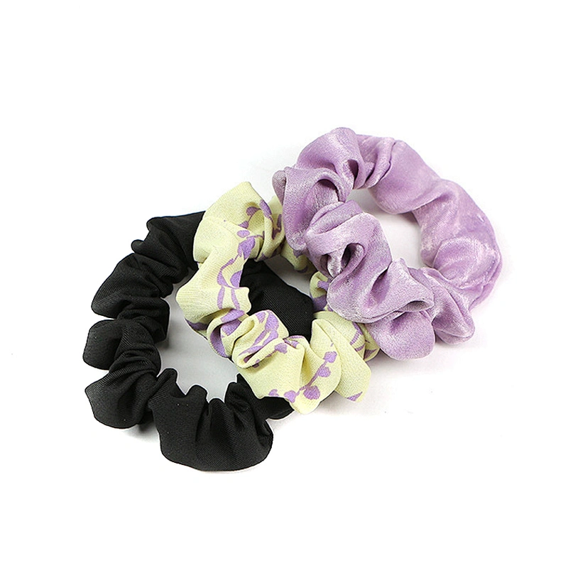 Fashion Women Accessory Bulk Elastic Hair Ties Custom Solid Satin Hair Bands Girls Wholesale Hair Scrunchies