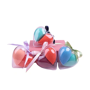 Sell Well New Type 2pcs/set Heart Shape Maekup Sponge Set with Plastic Case
