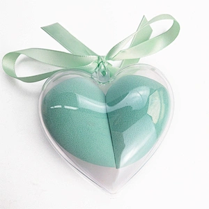 Sell Well New Type 2pcs/set Heart Shape Maekup Sponge Set with Plastic Case