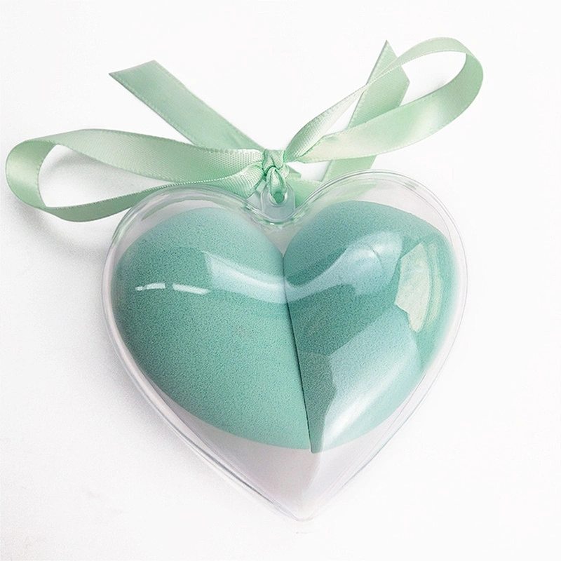 Sell Well New Type 2pcs/set Heart Shape Maekup Sponge Set with Plastic Case