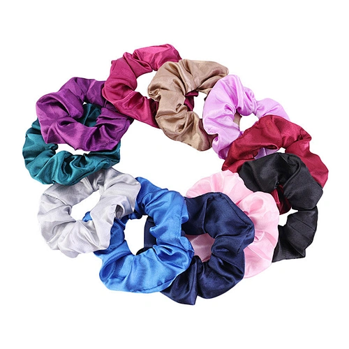 Wholesale Hot Fashion Simple Style Handmade Elastic Scrunchies Hair Accessory Silk Hairband