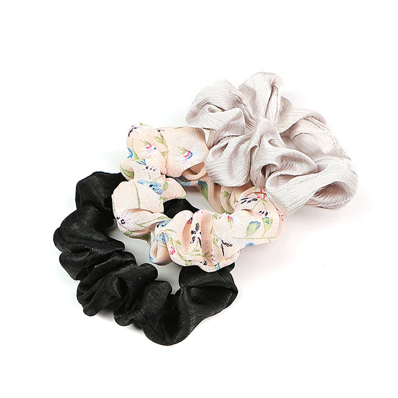 Fashion Women Accessory Bulk Elastic Hair Ties Custom Solid Satin Hair Bands Girls Wholesale Hair Scrunchies